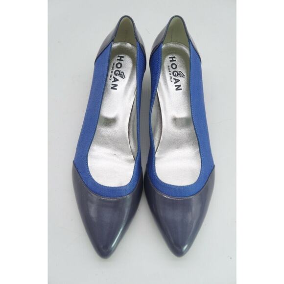 HOGAN Women's ballet flats size US 9 (EU 40) ballet flats Matte Blue shiny gray - Picture 5 of 10